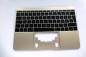 Preview: Topcase Keyboard german gold MacBook 613-02547-A 12 inch A1534 2016 2017 Original sparepart main image