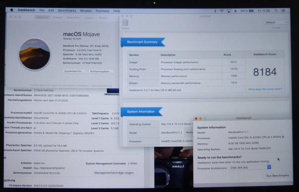 Logicboard 820-3476-A 2.4 GHz i5 8 GB MacBook Pro 13 Zoll A1502 Late 2013 Mid 2014 Ersatzteil viertes Detail