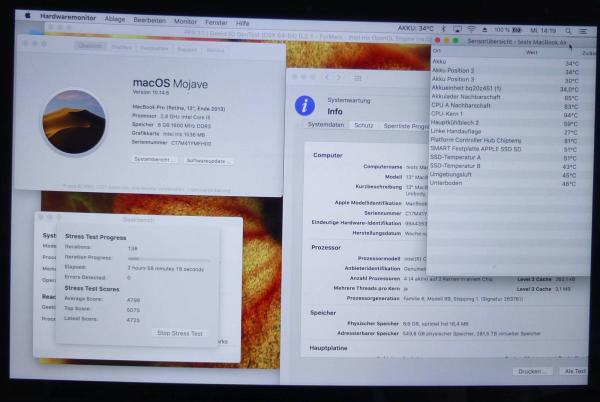 Logicboard 820-3476-A 2.4 GHz i5 8 GB MacBook Pro 13 Zoll A1502 Late 2013 Mid 2014 Ersatzteil drittes Detail