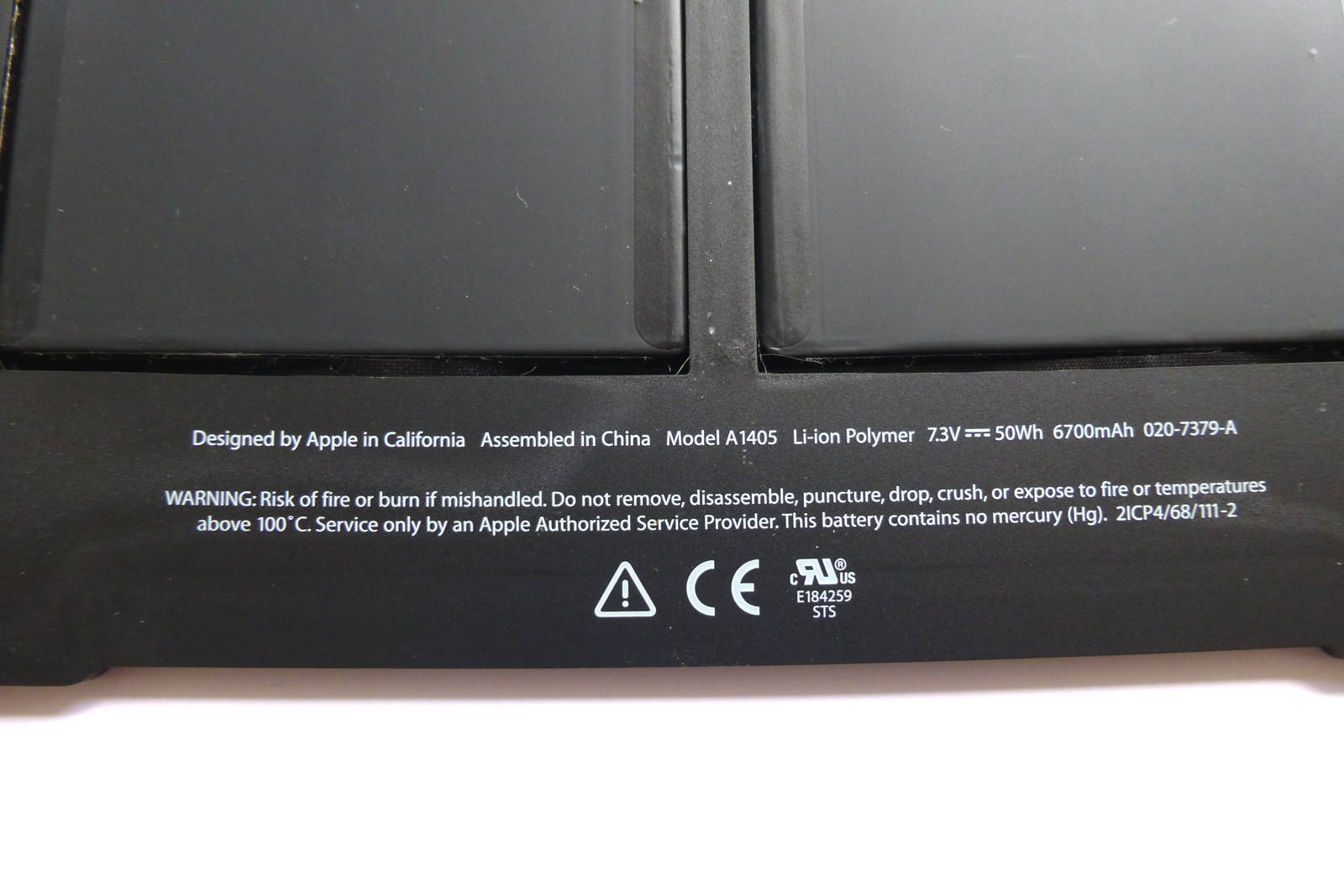 auteur palm Meer Battery A1405 661-6055 661-6639 Apple MacBook Air 13 inch A1369 A1466 2010  2011 2012 Original - used original spareparts for Macs